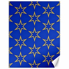 Star Pattern Blue Gold Canvas 12  X 16 