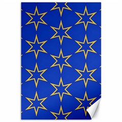 Star Pattern Blue Gold Canvas 12  X 18 