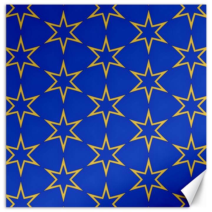 Star Pattern Blue Gold Canvas 20  x 20 