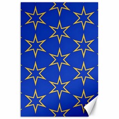 Star Pattern Blue Gold Canvas 20  X 30 