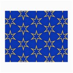 Star Pattern Blue Gold Small Glasses Cloth (2 Sides) Front