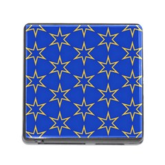 Star Pattern Blue Gold Memory Card Reader (square 5 Slot) by Dutashop