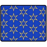 Star Pattern Blue Gold Fleece Blanket (Medium)  60 x50  Blanket Front