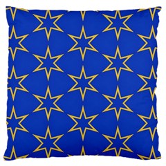 Star Pattern Blue Gold Large Cushion Case (two Sides)