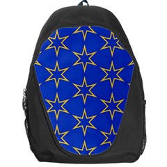 Star Pattern Blue Gold Backpack Bag by Dutashop