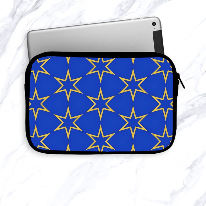 Star Pattern Blue Gold Apple iPad Mini Zipper Cases