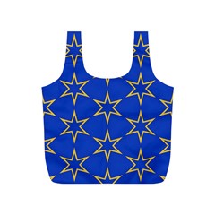 Star Pattern Blue Gold Full Print Recycle Bag (s)