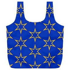 Star Pattern Blue Gold Full Print Recycle Bag (xl)