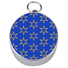 Star Pattern Blue Gold Silver Compasses