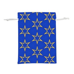 Star Pattern Blue Gold Lightweight Drawstring Pouch (s)