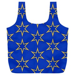 Star Pattern Blue Gold Full Print Recycle Bag (xxxl) by Dutashop