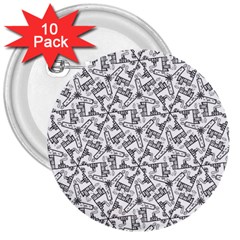 City 3  Buttons (10 Pack) 