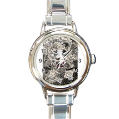 Samurai Oni Mask Round Italian Charm Watch by Saga96