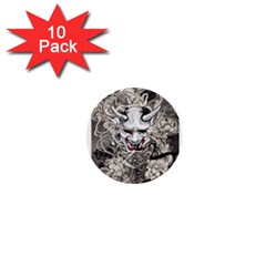 Samurai Oni Mask 1  Mini Buttons (10 Pack)  by Saga96