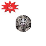 Samurai Oni Mask 1  Mini Buttons (10 pack)  Front