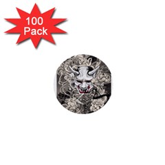 Samurai Oni Mask 1  Mini Buttons (100 Pack)  by Saga96