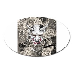 Samurai Oni Mask Oval Magnet by Saga96