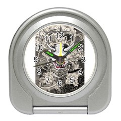 Samurai Oni Mask Travel Alarm Clock by Saga96