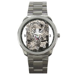 Samurai Oni Mask Sport Metal Watch