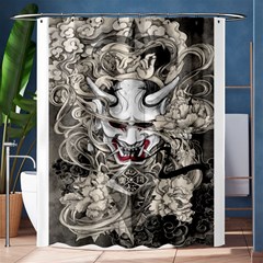 Samurai Oni Mask Shower Curtain 60  X 72  (medium)  by Saga96