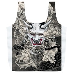 Samurai Oni Mask Full Print Recycle Bag (xl) by Saga96