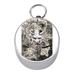 Samurai Oni Mask Mini Silver Compasses by Saga96