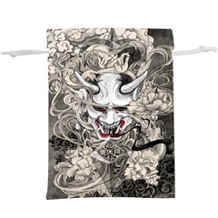 Samurai Oni Mask  Lightweight Drawstring Pouch (xl) by Saga96