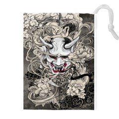 Samurai Oni Mask Drawstring Pouch (5xl) by Saga96