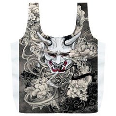 Samurai Oni Mask Full Print Recycle Bag (xxxl) by Saga96