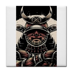 Samurai Oni Mask Tile Coaster by Saga96