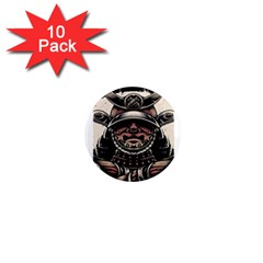 Samurai Oni Mask 1  Mini Magnet (10 Pack)  by Saga96