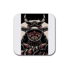 Samurai Oni Mask Rubber Coaster (square) 