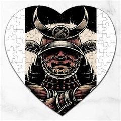 Samurai Oni Mask Jigsaw Puzzle (heart) by Saga96