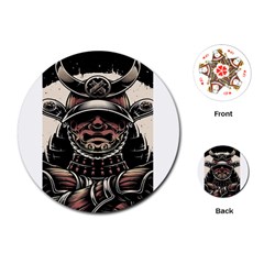 Samurai Oni Mask Playing Cards Single Design (round) by Saga96