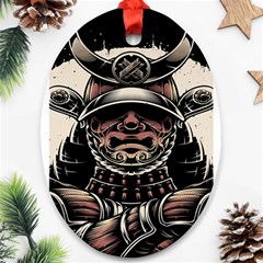 Samurai Oni Mask Oval Ornament (two Sides) by Saga96