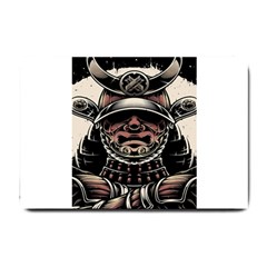 Samurai Oni Mask Small Doormat  by Saga96