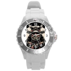 Samurai Oni Mask Round Plastic Sport Watch (l) by Saga96