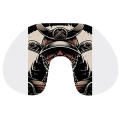 Samurai Oni Mask Travel Neck Pillow by Saga96