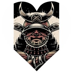 Samurai Oni Mask Wooden Puzzle Heart by Saga96