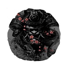 Samurai Oni Mask Standard 15  Premium Round Cushions