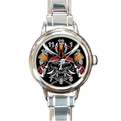 Samurai Oni Mask Round Italian Charm Watch by Saga96