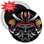 Samurai Oni Mask 3  Magnets (100 pack) Front