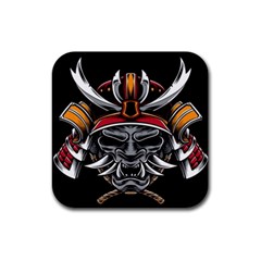 Samurai Oni Mask Rubber Coaster (square)  by Saga96