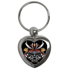 Samurai Oni Mask Key Chain (heart) by Saga96