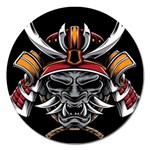 Samurai Oni Mask Magnet 5  (Round) Front