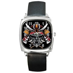 Samurai Oni Mask Square Metal Watch by Saga96