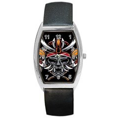 Samurai Oni Mask Barrel Style Metal Watch by Saga96