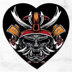 Samurai Oni Mask Jigsaw Puzzle (heart) by Saga96