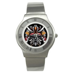 Samurai Oni Mask Stainless Steel Watch