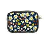 Floral abstract vector seamless pattern with chamomile and alpine flowers in minimalistic style. Hand-drawn botanical repeated background   Coin Purse Back